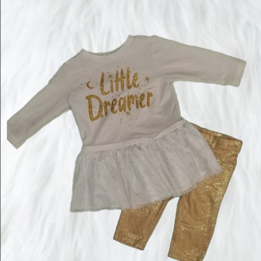 3-6M Gold Sparkly Outfit
